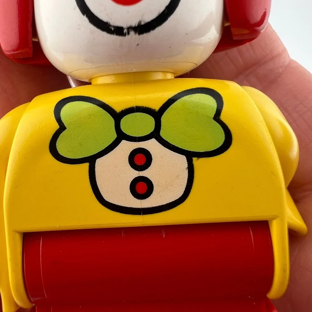 Vintage LEGO Duplo‎ Circus Clown Figure Red Hair Yellow Shirt  Play Wear